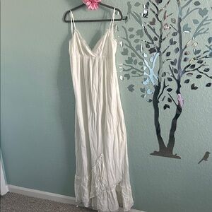 BCBGeneration White Textured Dress Cotton Size L